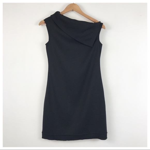 NWT Helmut Lang Black Asymmetrical Mini Dress Size 0 - Picture 5 of 12